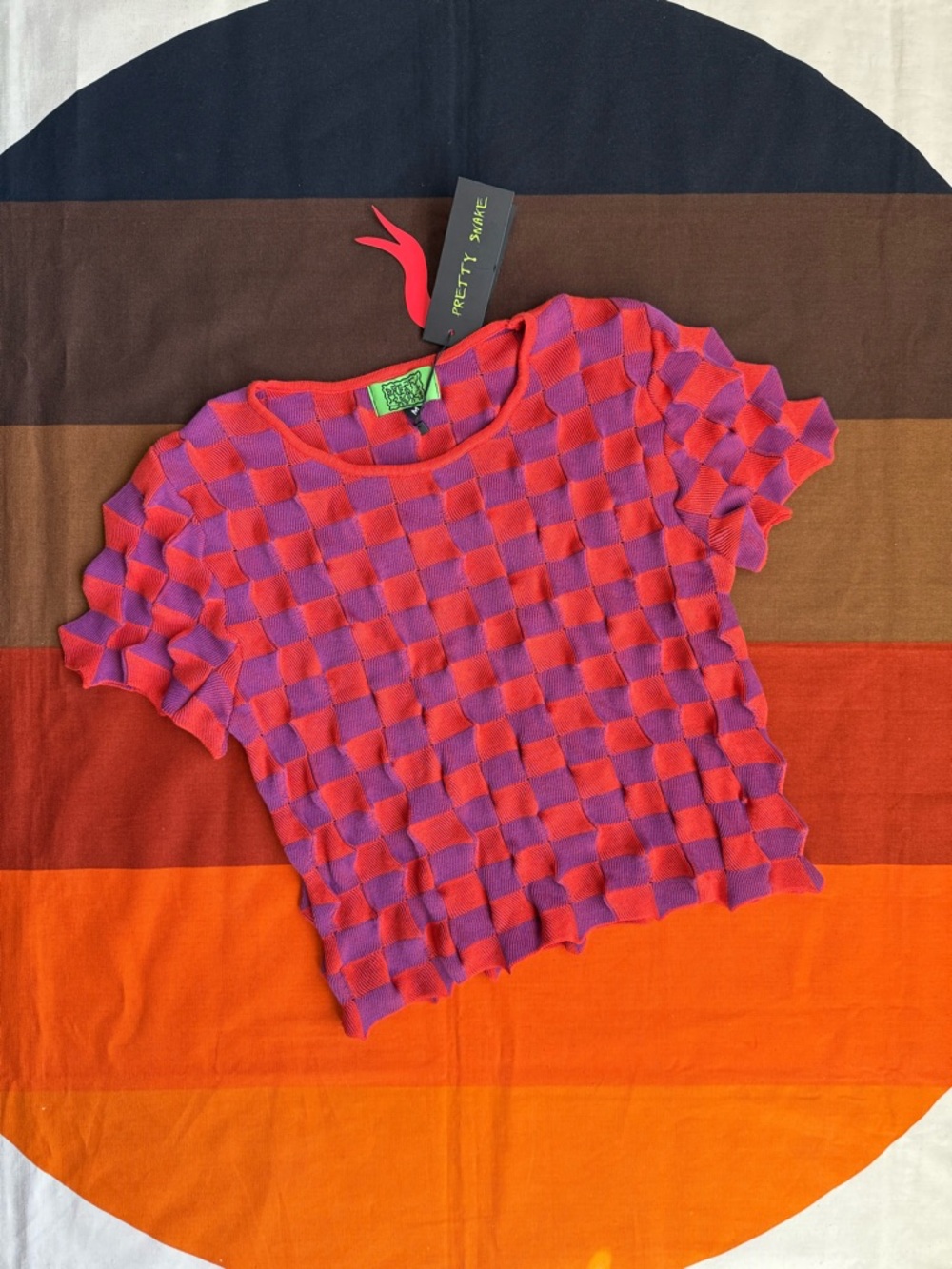 Pretty Snake checkered spiky shirt NWT